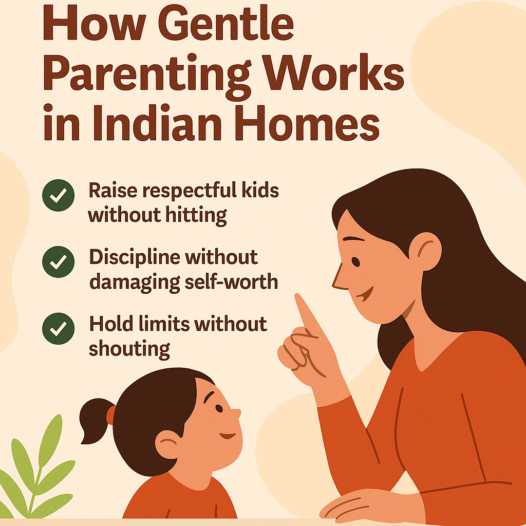 Gentle parenting in Indian homes with tips on raising respectful kids, setting limits without shouting – parenting tips by ZaminoToys