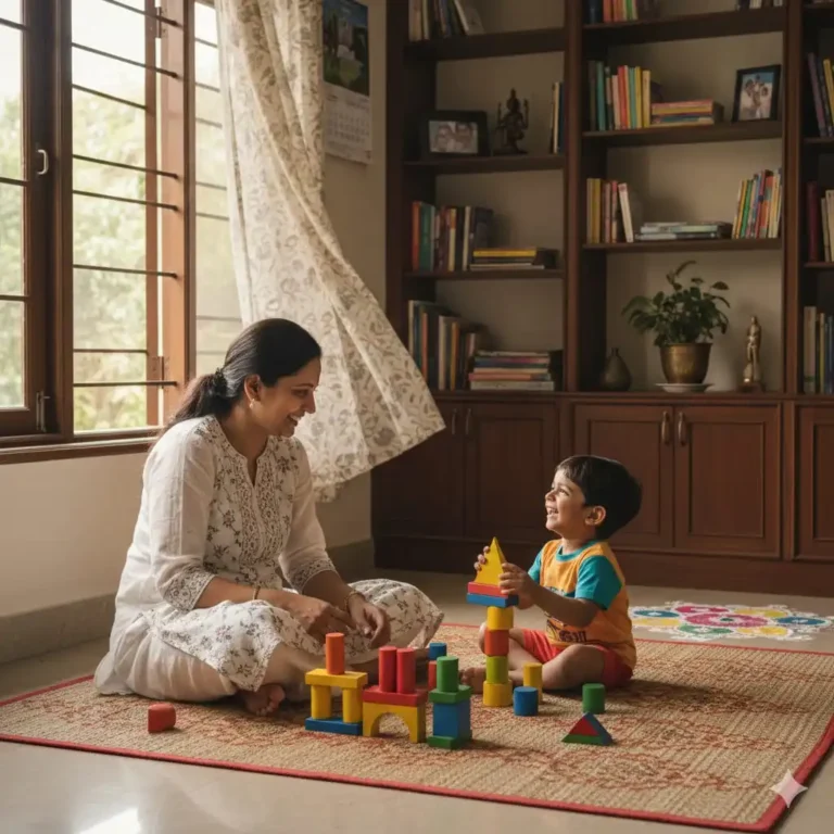 “Mother playing with her baby using play based learning activities that support early brain development and sensory exploration.”