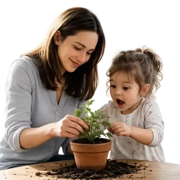 Parents helping their child learn daily habits through effective parenting tips