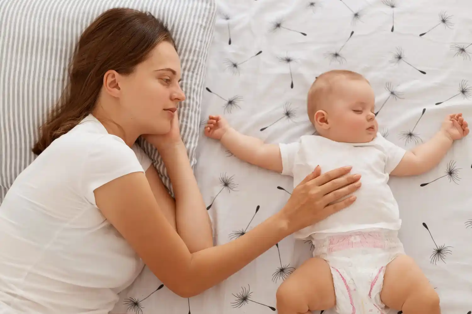 Mother smiling while spending quiet time for emotional wellness-mom care