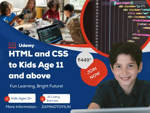 HTML and CSS to Kids Age 11 and above