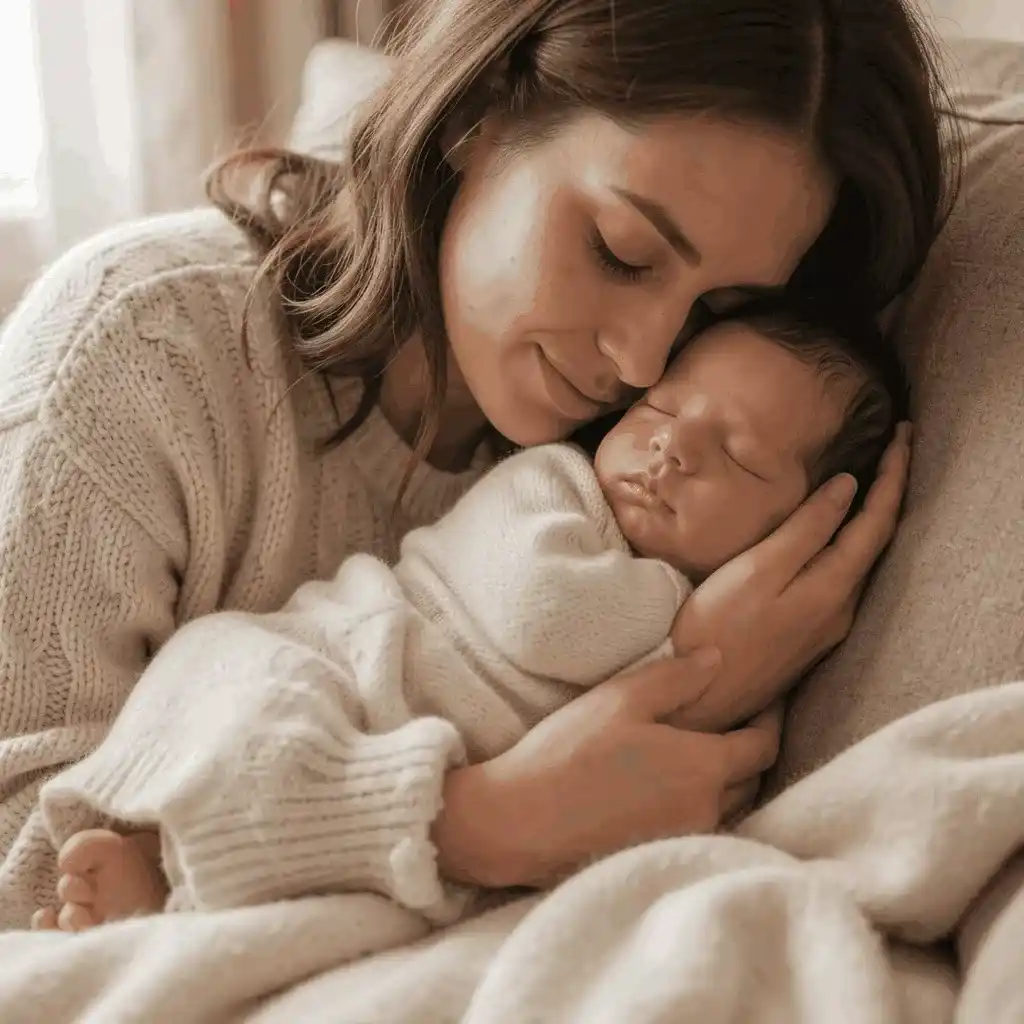 Parent feeding a newborn baby as part of caring for a newborn during the first week.