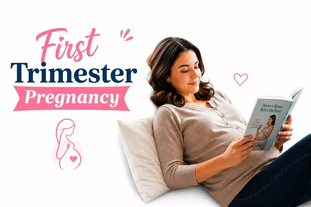 Easy-to-read first trimester pregnancy symptoms chart with early pregnancy signs every expecting mother should know.